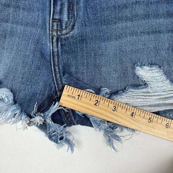 Kancan Women’s Size Small Denim Shorts Distressed # KC7259M Cut Offs - Picture 4 of 10
